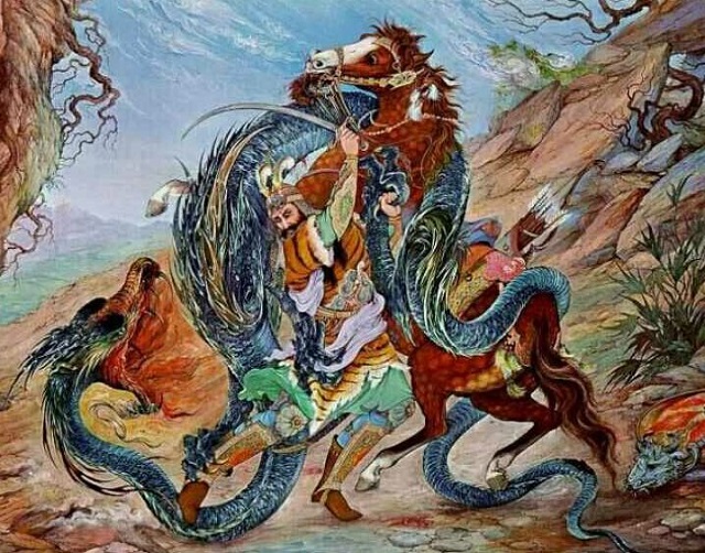 مینیاتور شاهنامه فردوسی اثر استاد محمود فرشچیان